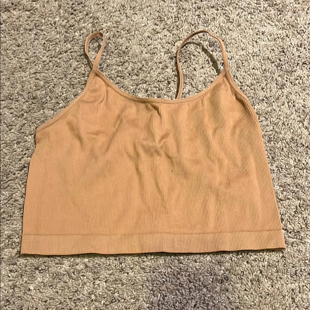 Tan Ribbed Wild Fable Size Medium Women's Top